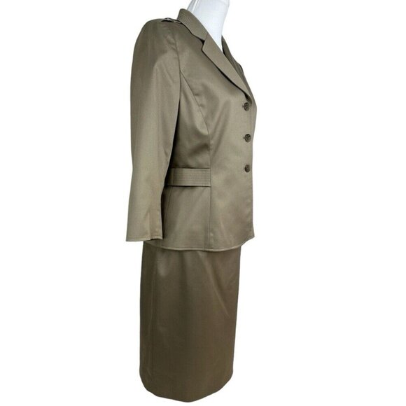 Tahari ASL Women’s NWT Teak Tan Spencerville Career Blazer Skirt Suit 10/C39/W31 - Picture 2 of 15